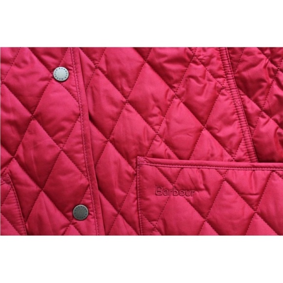 Barbour Annandale Diamond Quilted Coat Red Size US 8/ UK 12 - Picture 5 of 8